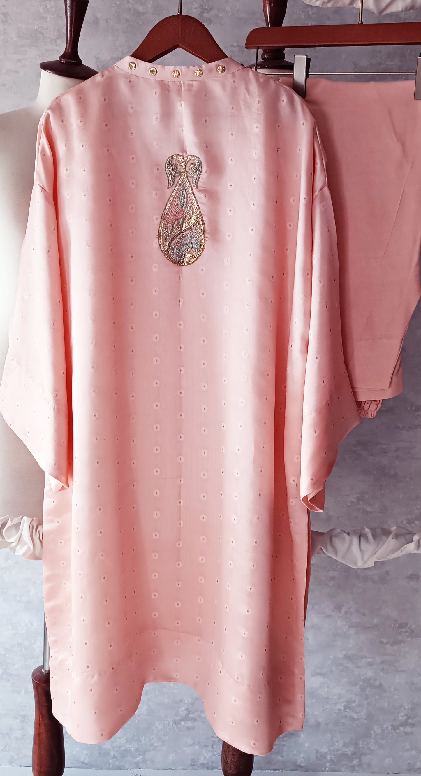 Dholki Edit - Pure Sheesha Bundki Silk - Blush Pink Paisely