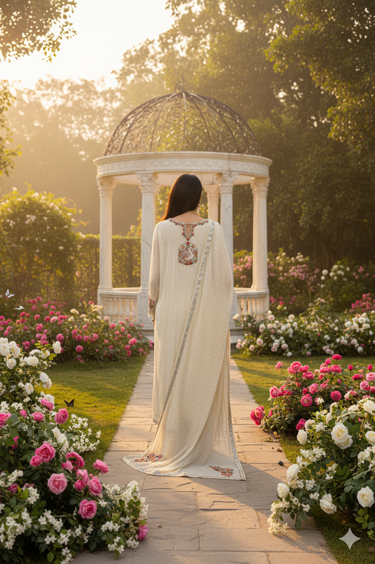 Wedding Wear - Khaista Gul White Sequined