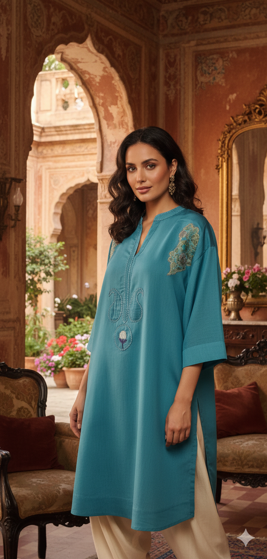 Summer Edit - Pure Kara Cotton - Teal Blue