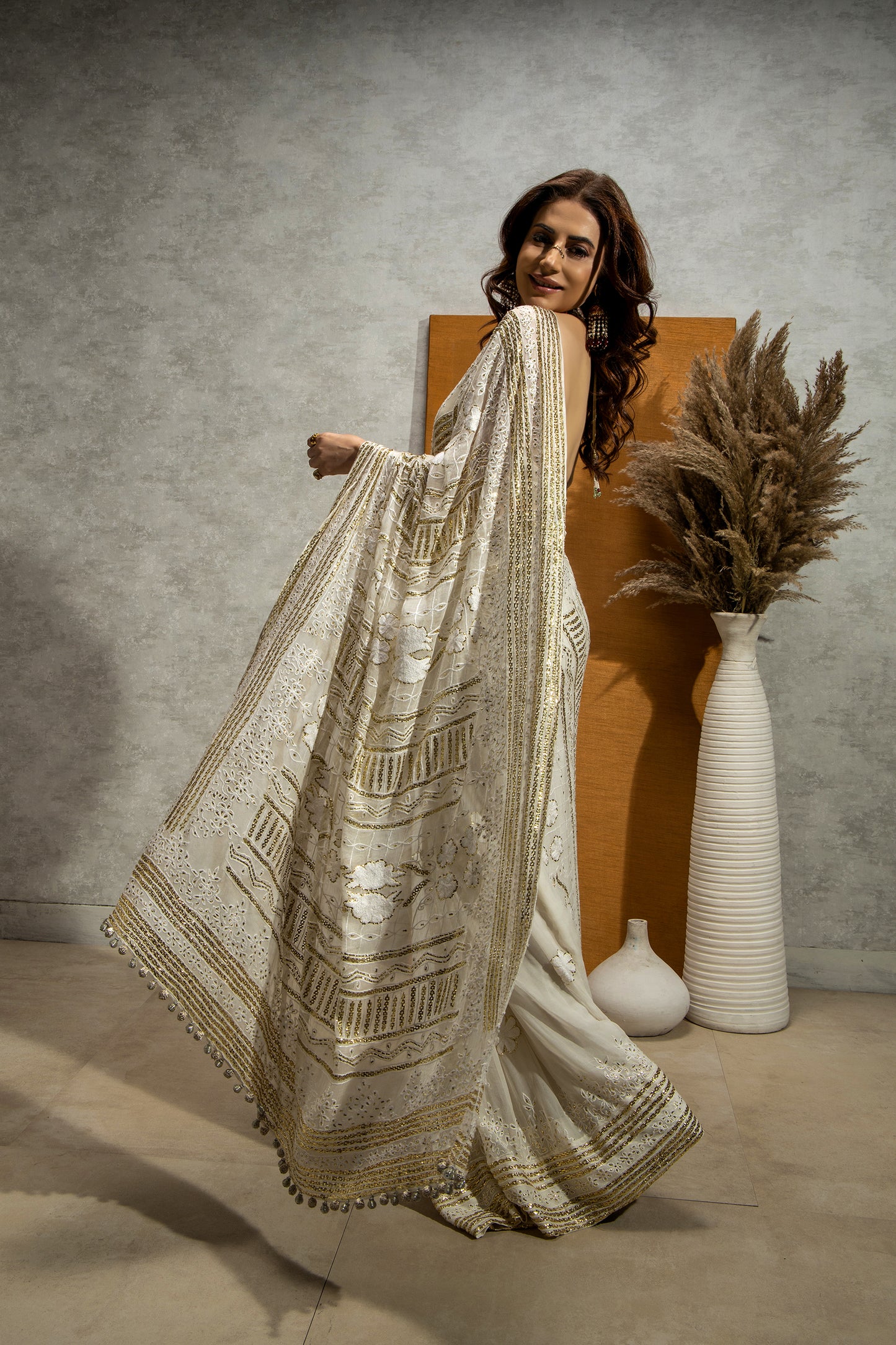 Sari - ChikanKari & Muqaish Saree