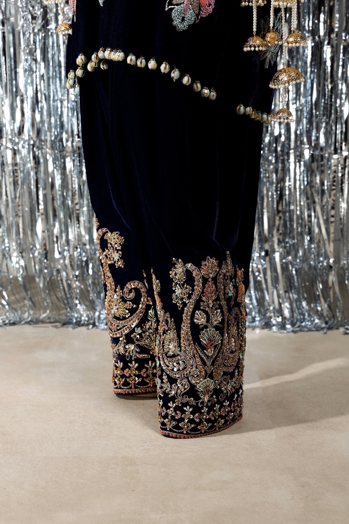 Wedding Wear - Blue Velvet with hand embellished work