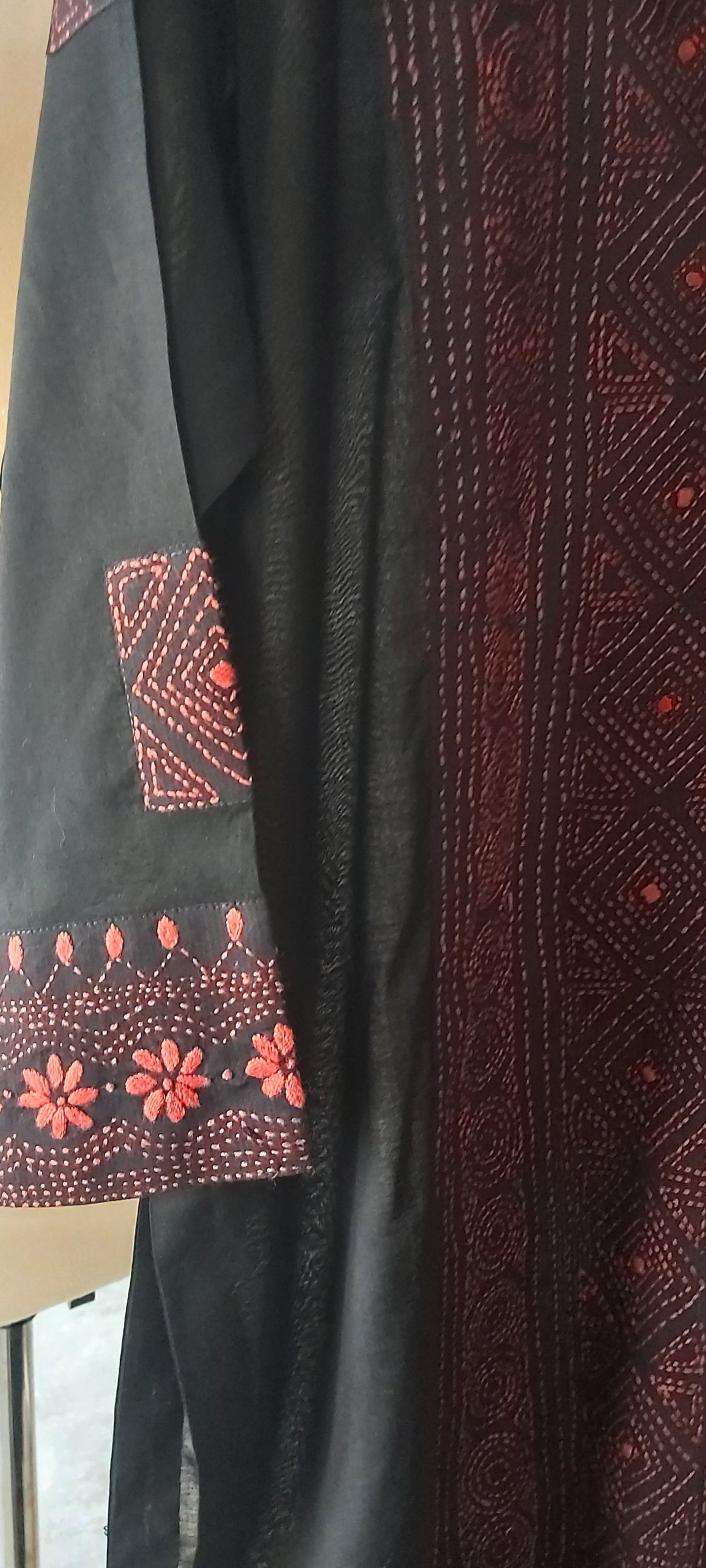 Summer Edit - Light pure lawn Kurta with Kanta work hand embroidery (Black)