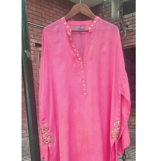 Summer Edit - Slub Linen Silk - Muqaish Collection (Rani Pink)