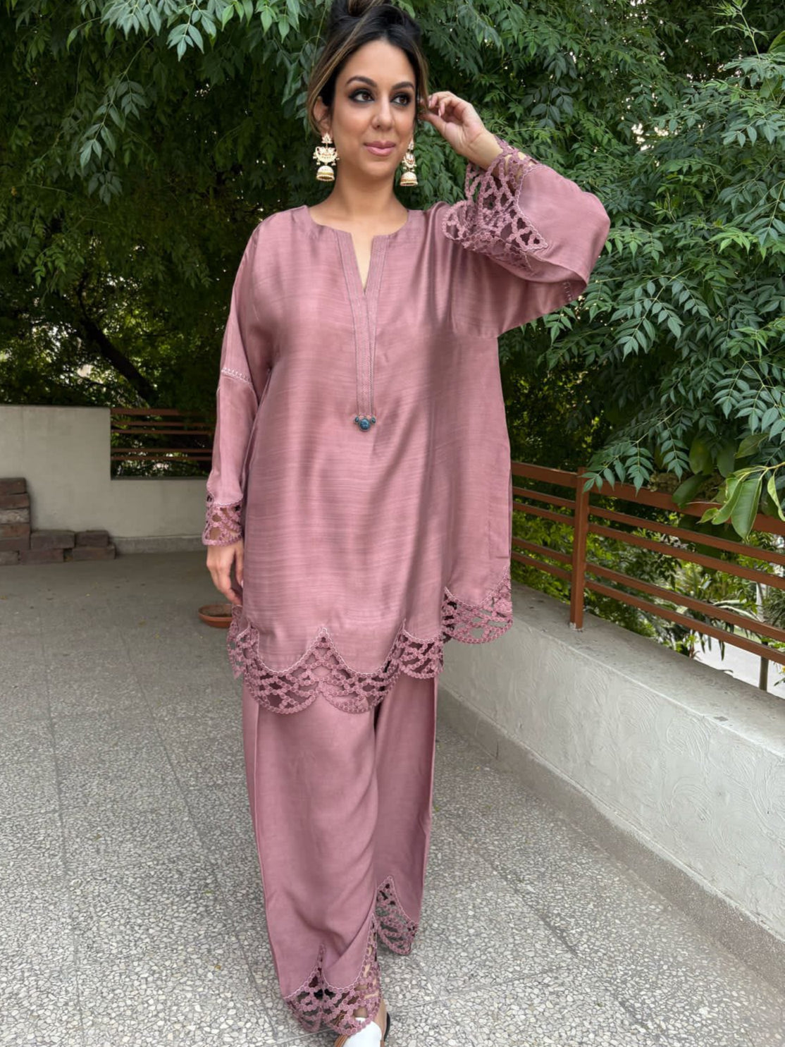 Summer Edit - Pure Maple Raw Silk - Lavender Farshi Shalwar Set