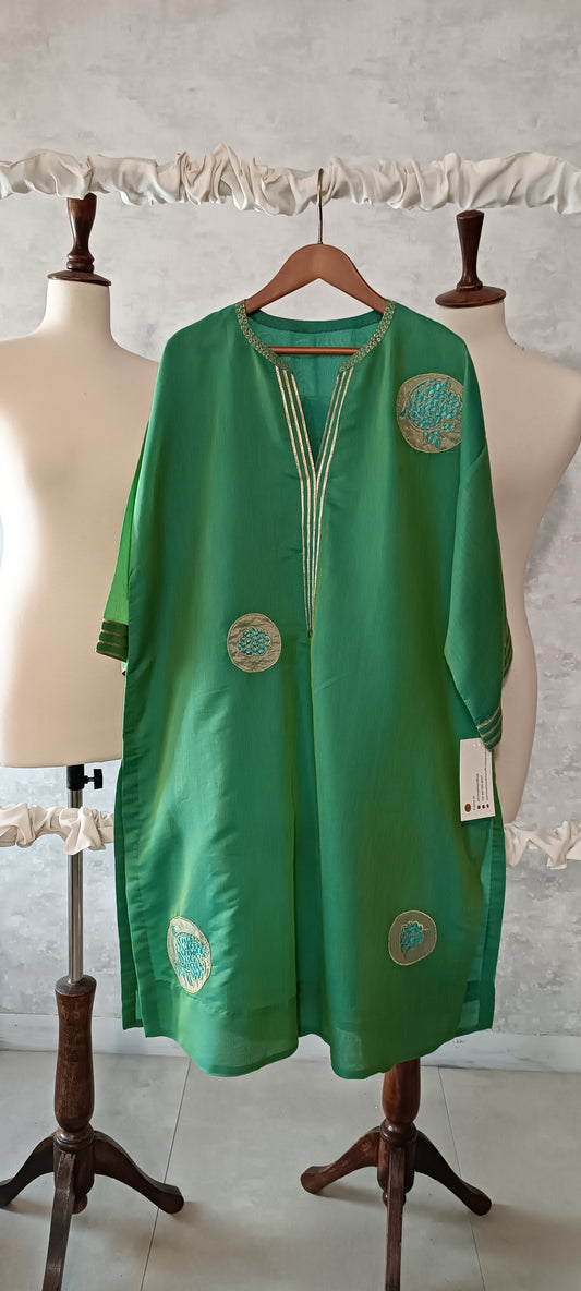 Summer Edit - Kara Cotton Kimkhawab Collection - Apple Green