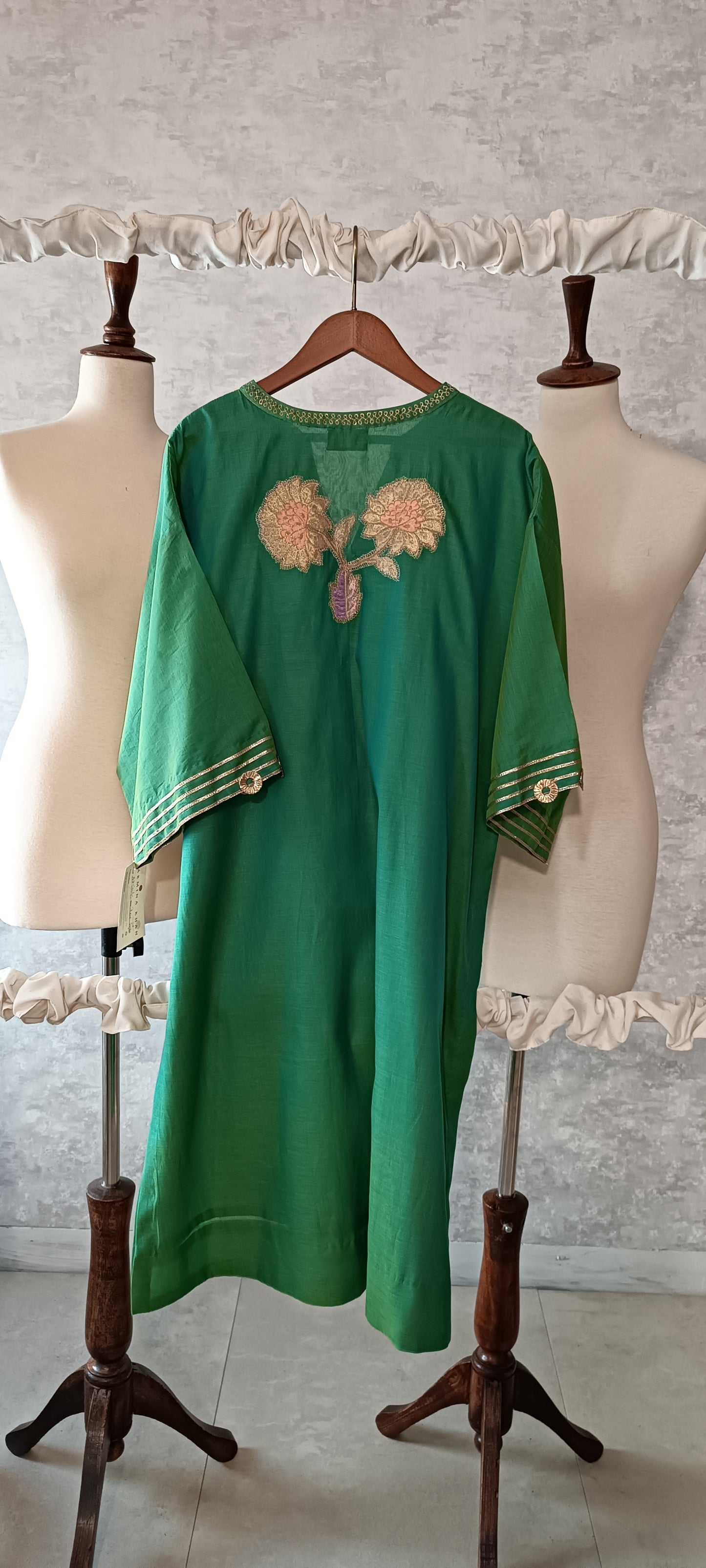 Summer Edit - Kara Cotton Kimkhawab Collection - Apple Green