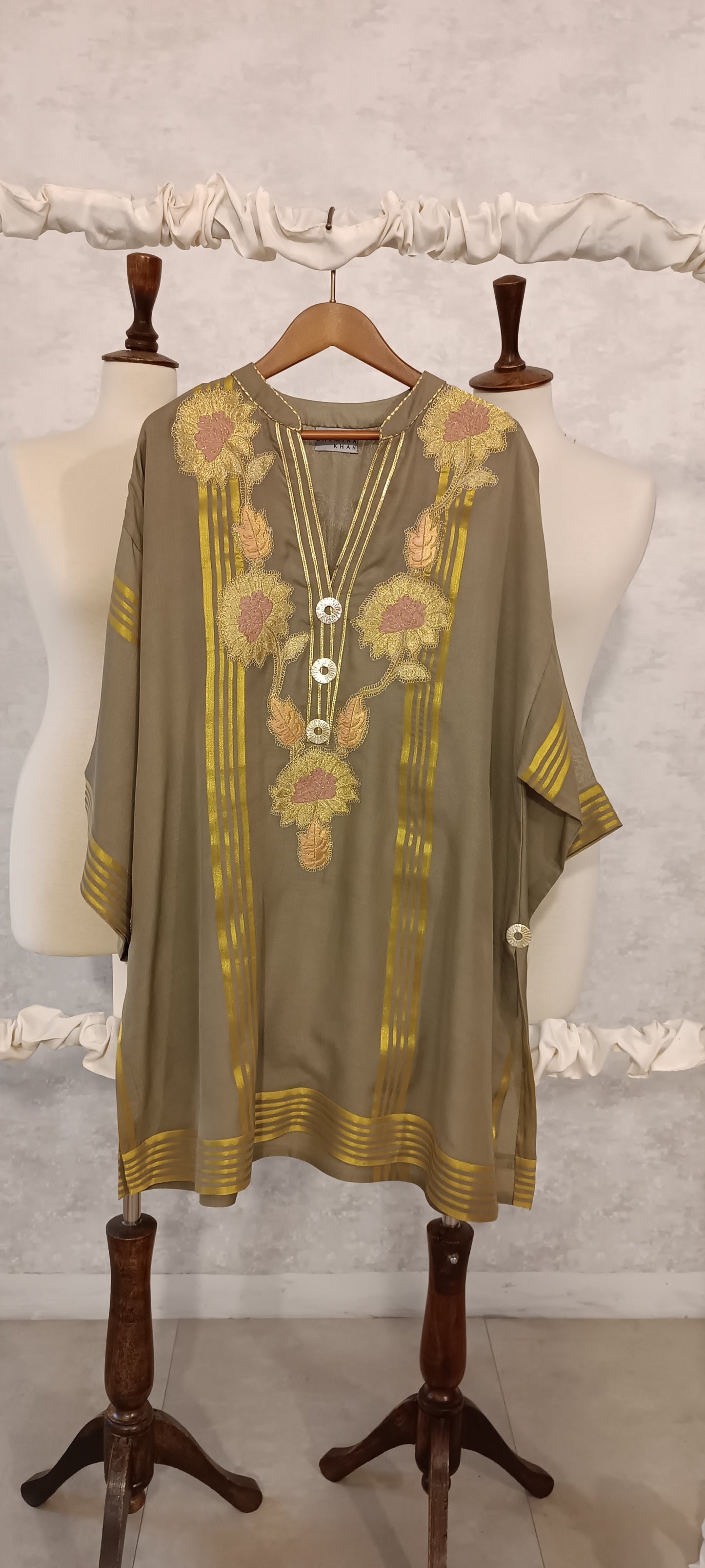 Malmal Kimkhawab Collection - Army Green