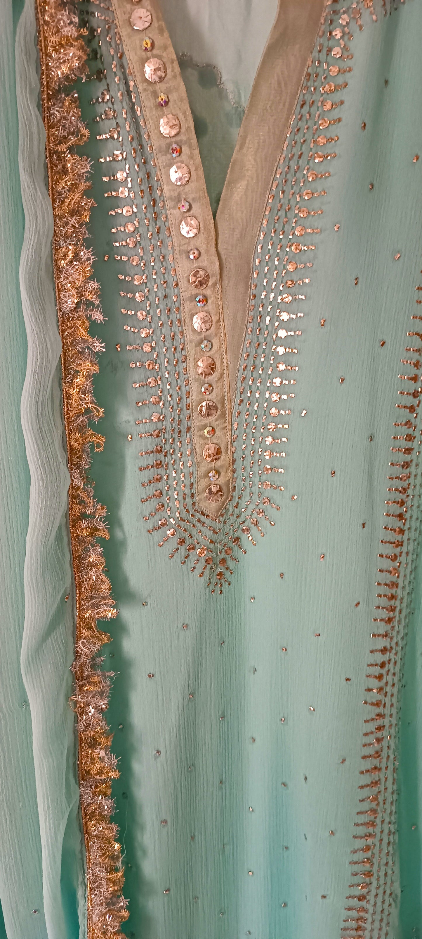 Wedding Wear - Chiffon Kamdani - Tiffany Blue