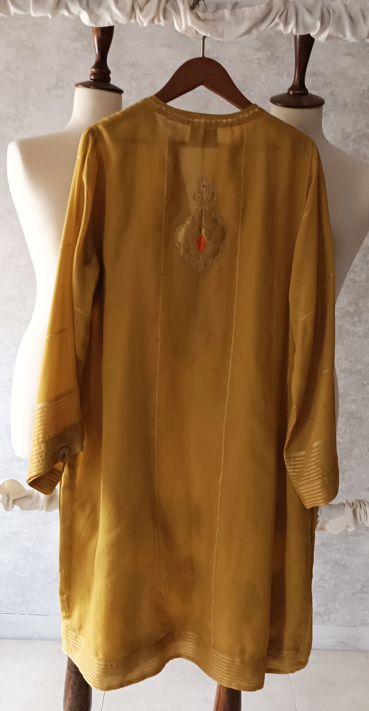 Dhaka Malmal Kimkhawab Collection - Saffron Yellow