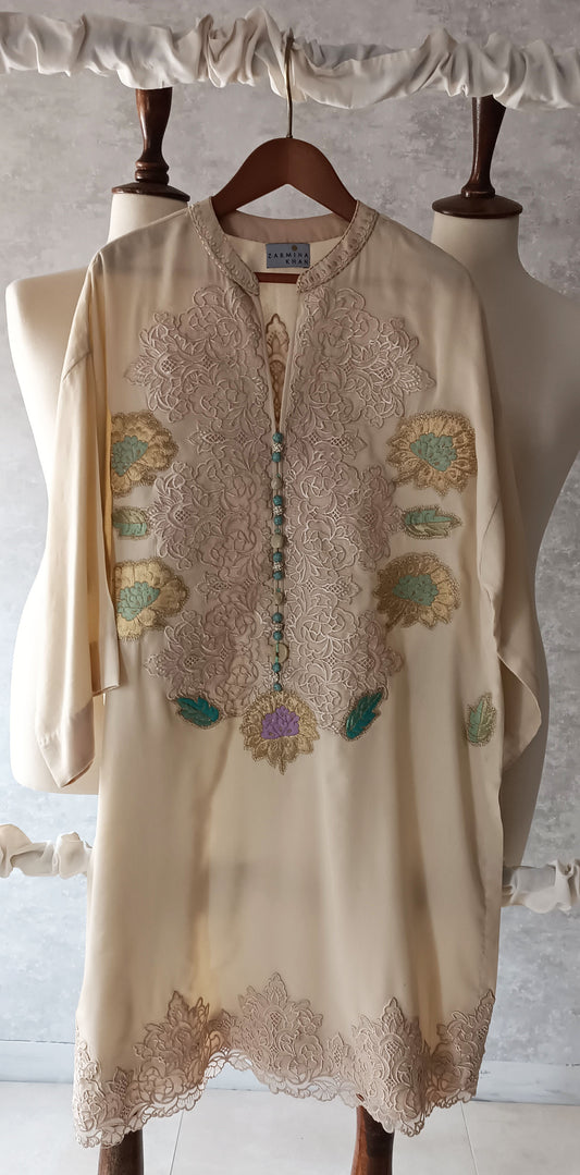 Summer Edit - Pure Dhaka Malmal Kimkhawab Collection - Boutique Beige
