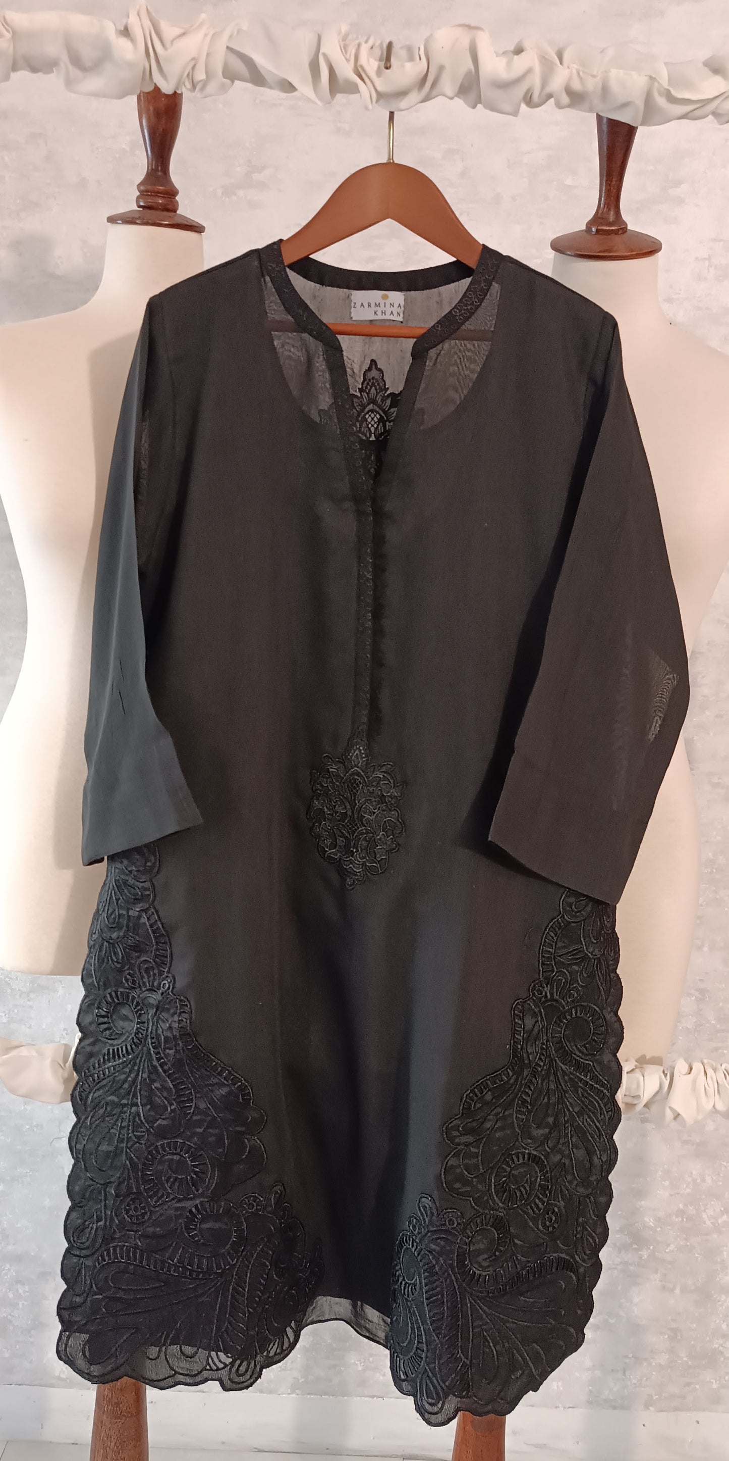 Black Edit - Malmal Kurta with Embroidery