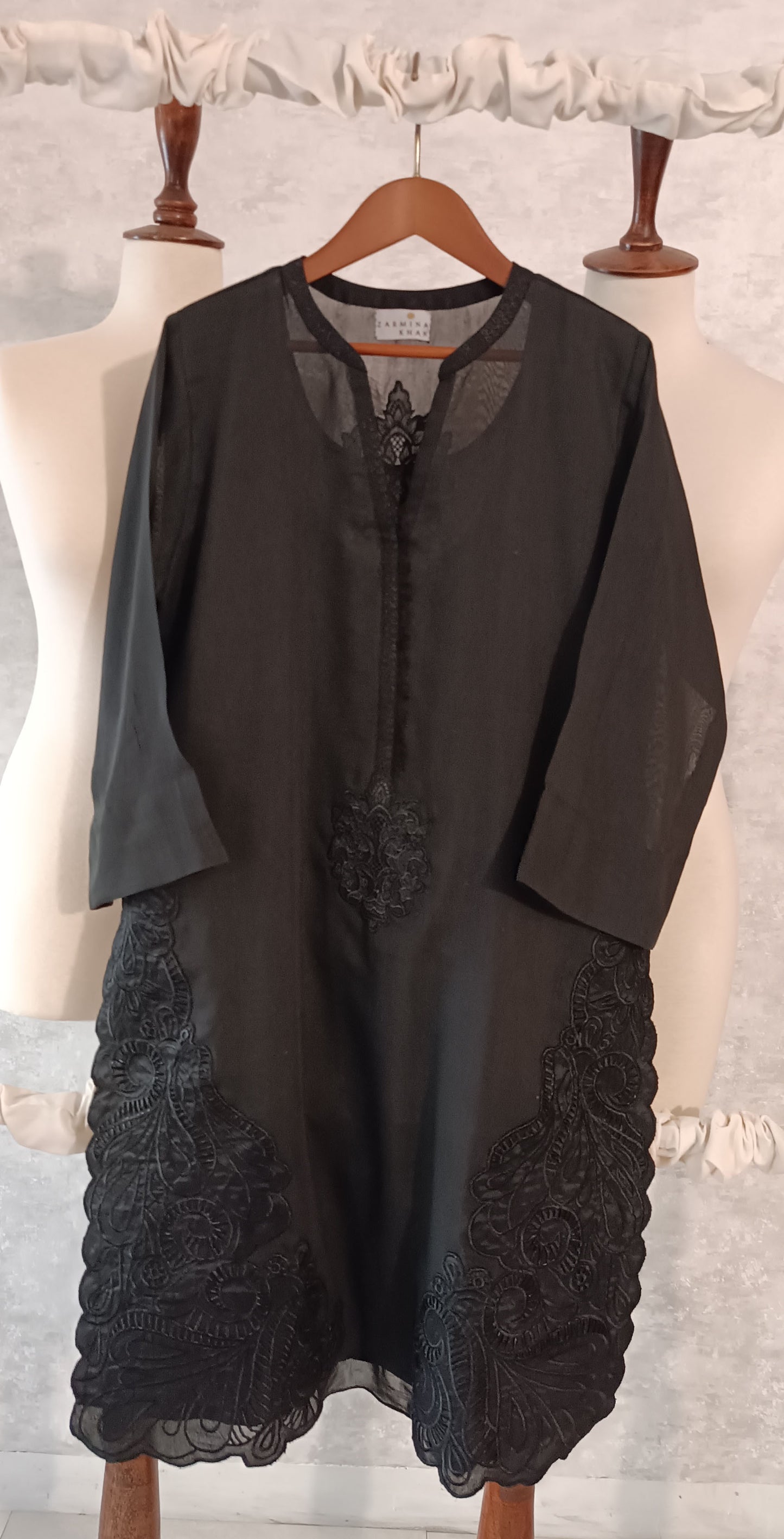 Black Edit - Malmal Kurta with Embroidery