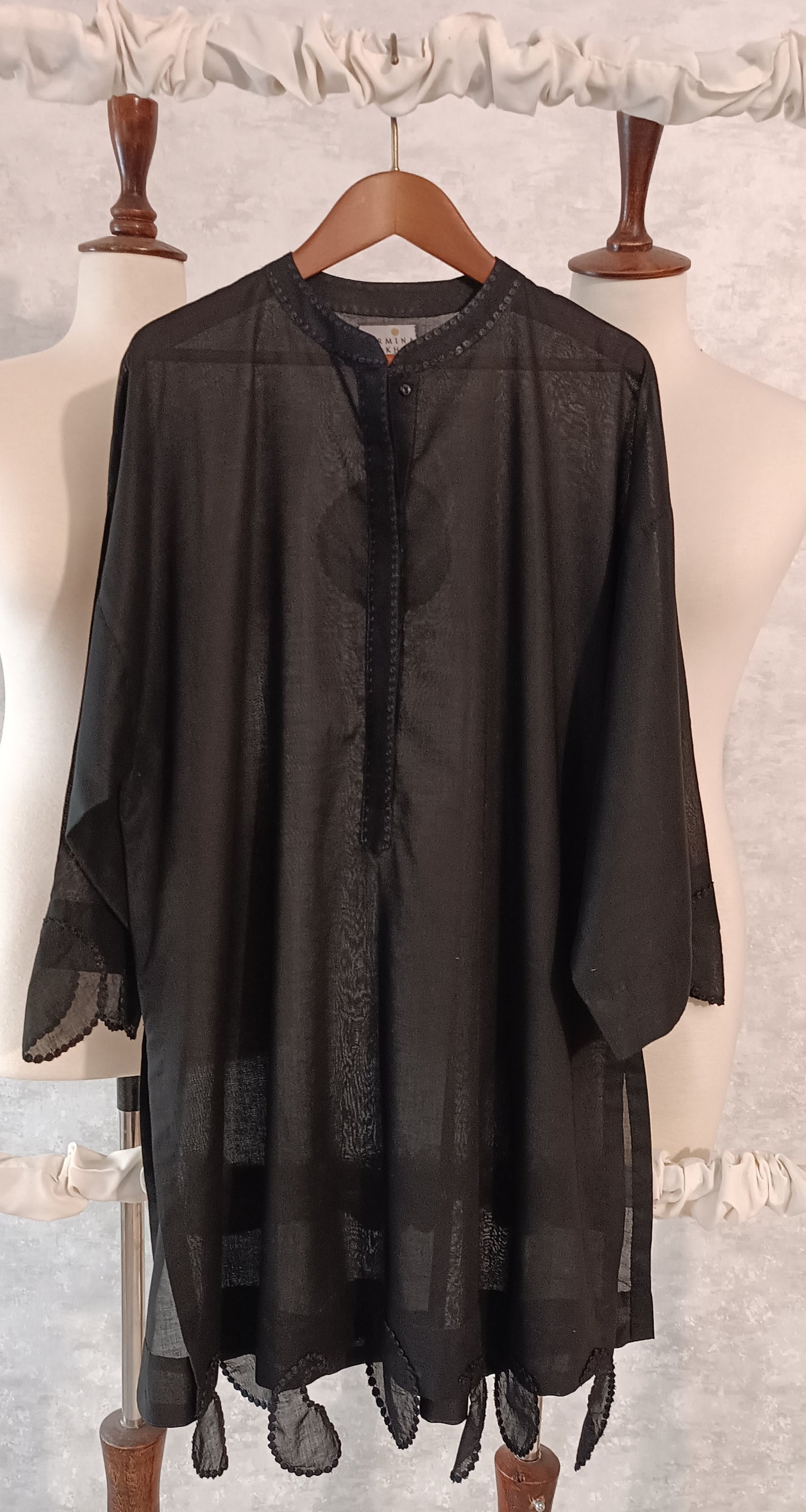 Black Edit - Malmal Kurta with Embroidery
