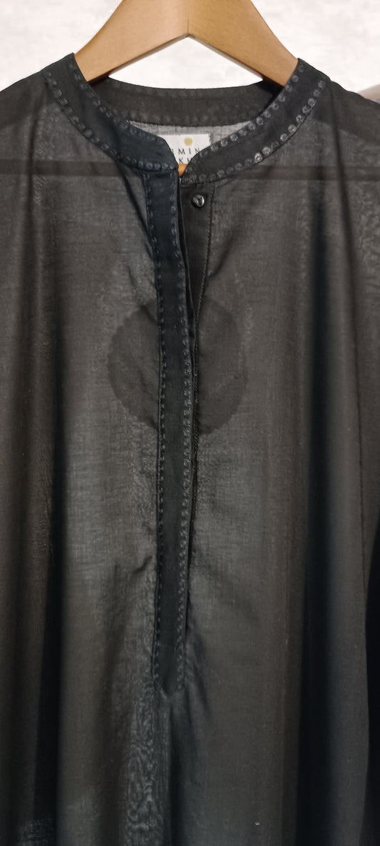 Black Edit - Malmal Kurta with Embroidery