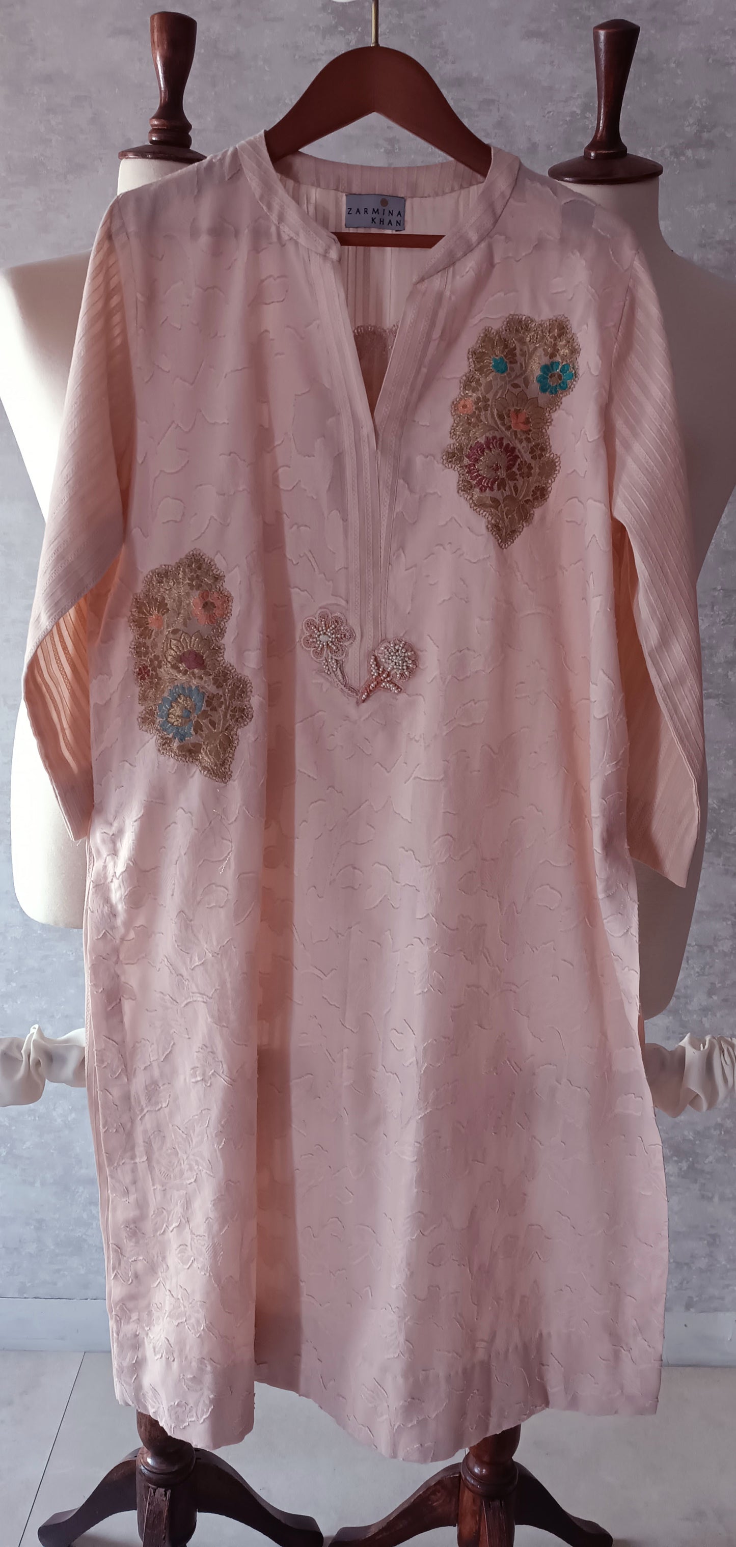 Summer Edit - Light Lawn Jaquard Shirt (Powder Pink)