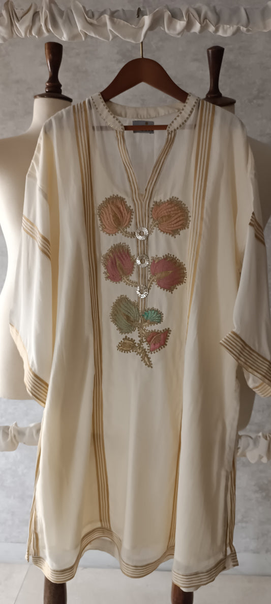 Summer Edit - Pure Dhaka Malmal Kimkhawab Collection - Ivory White