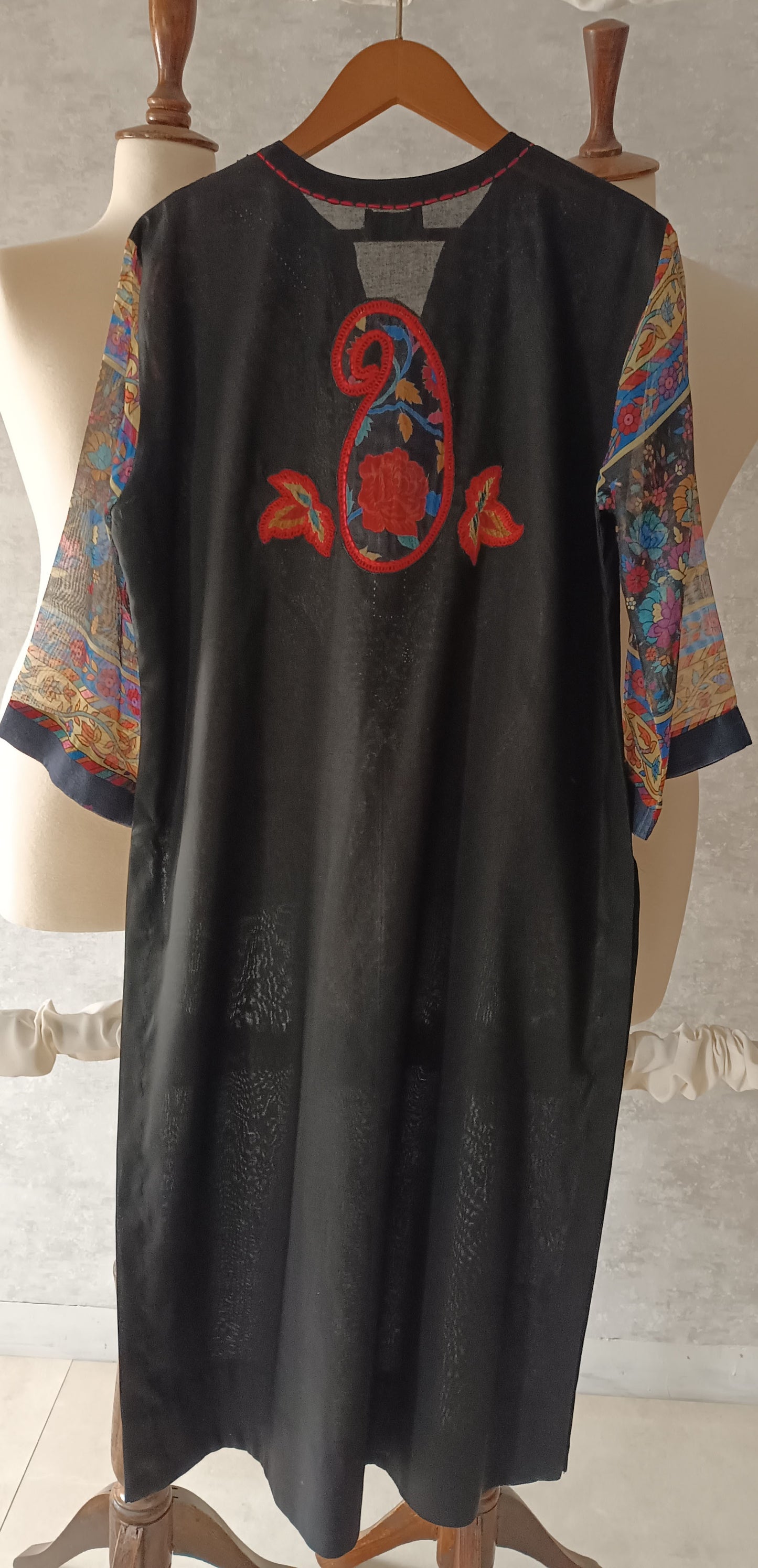 Summer Edit - Black with Paisely Applique