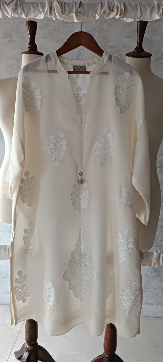 Summer Edit - Pure Kara cotton Kurta Soft White