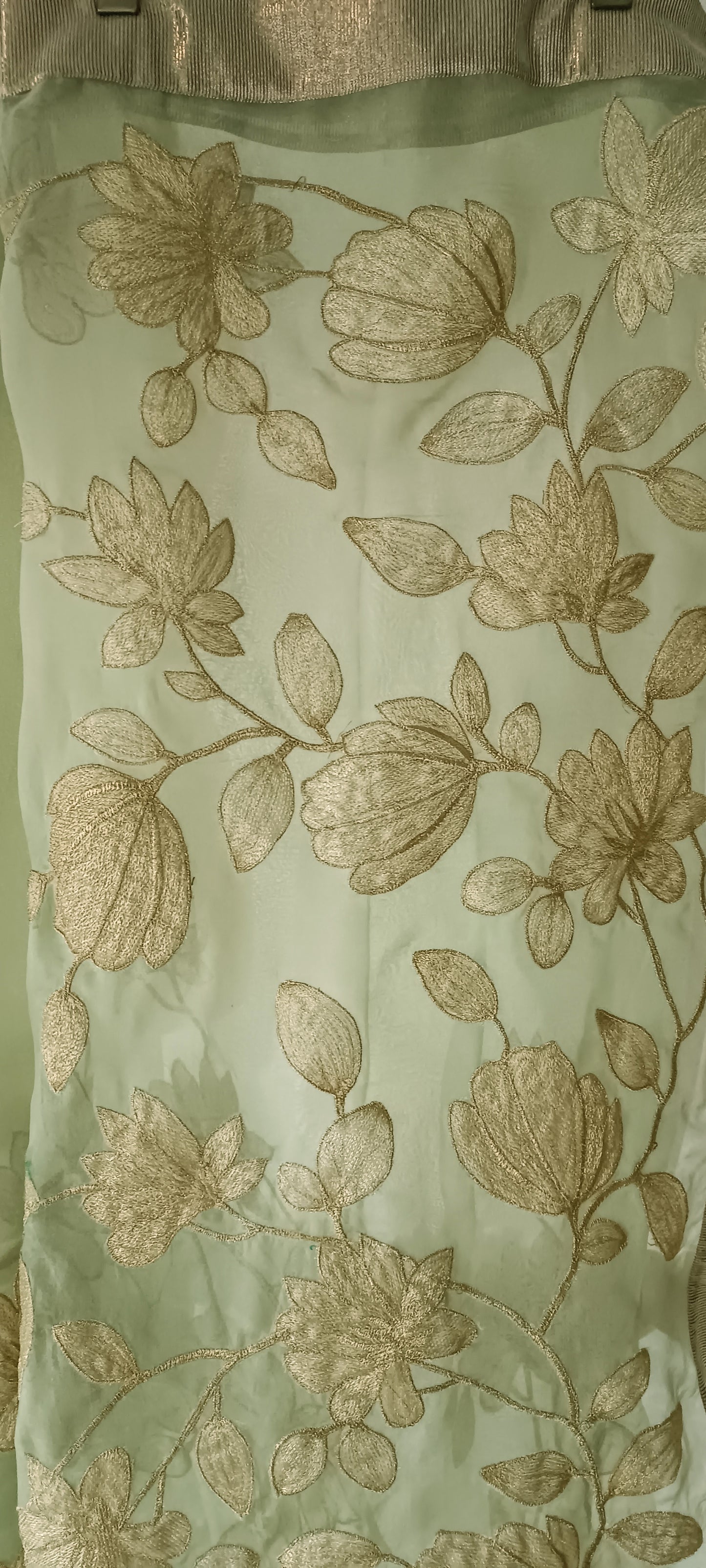 Wedding Edit - Pure Organza Silk Sari - Soft Pistachio Green