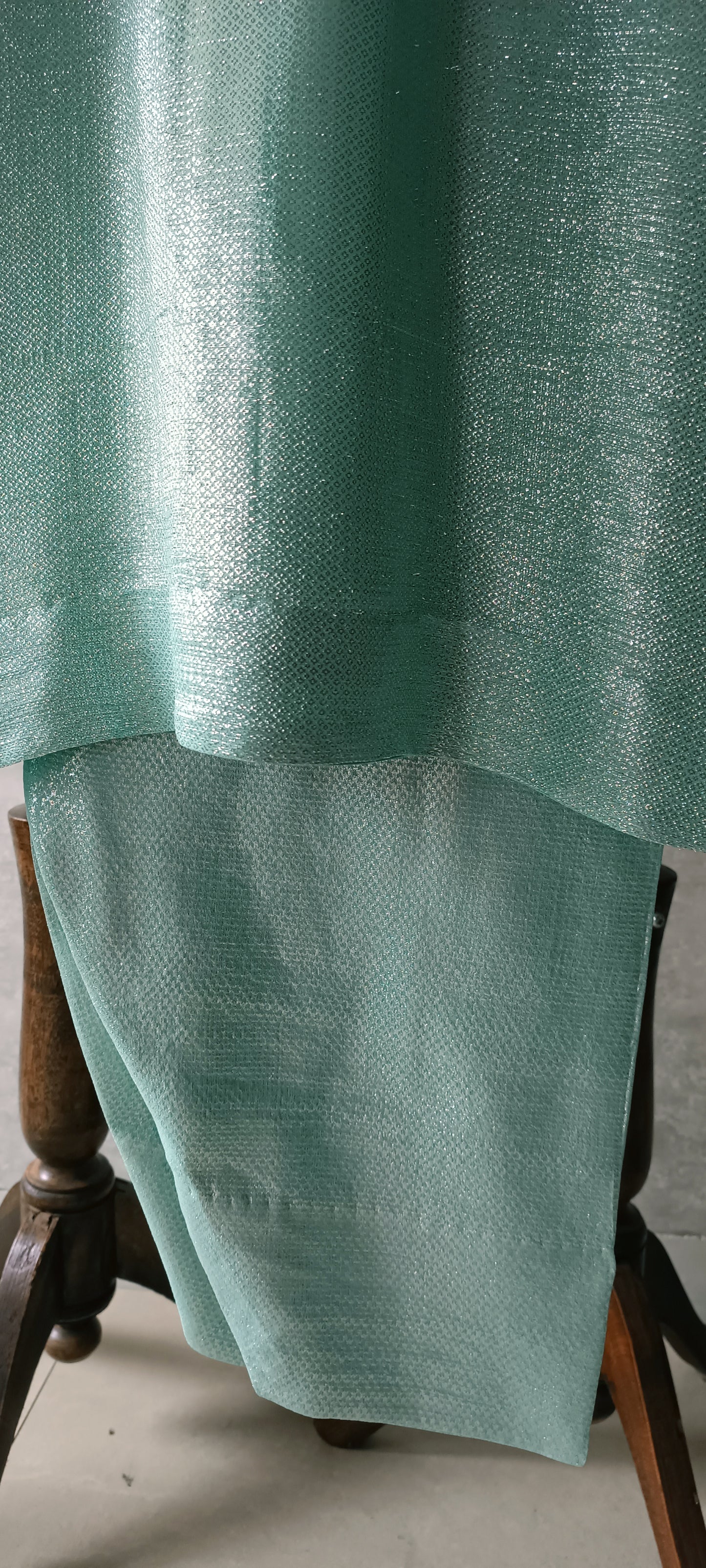 Wedding Edit - Pure Chaandi Zari Chiffon - Tiffany Blue