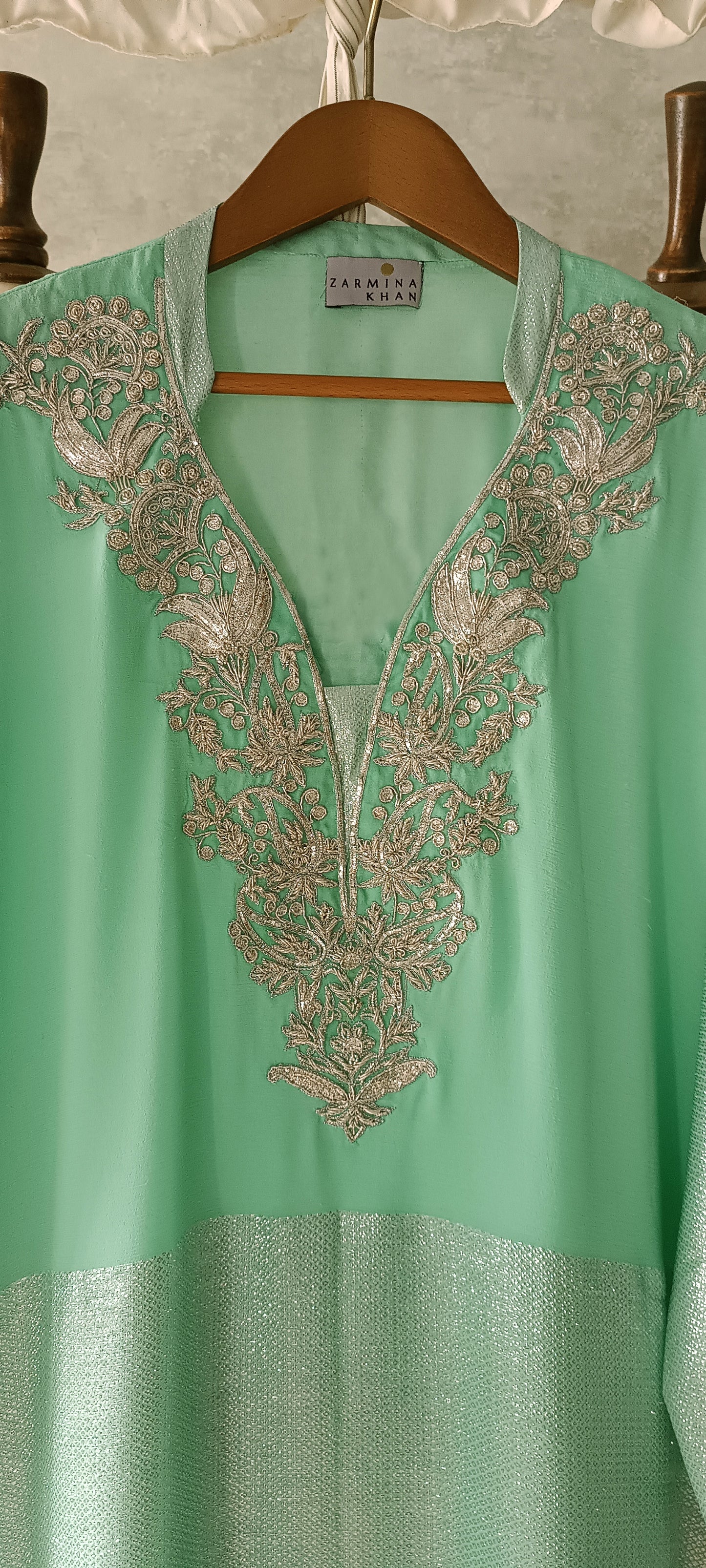Wedding Edit - Pure Chaandi Zari Chiffon - Fresh Lime Green
