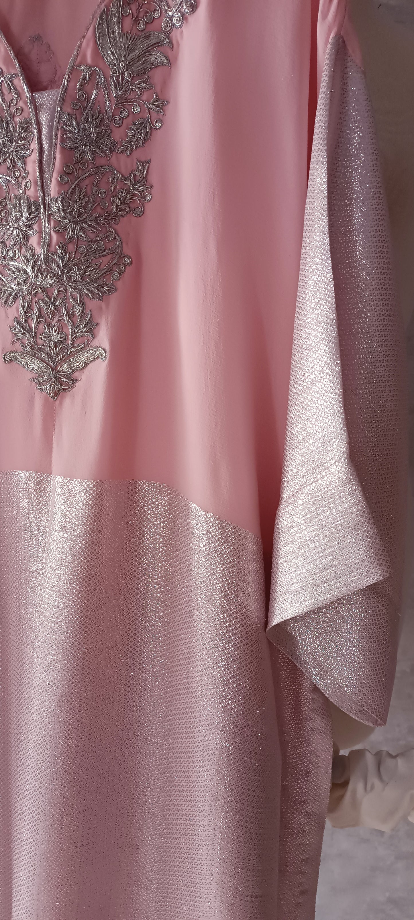 Wedding Edit - Pure Chaandi Zari Chiffon - Blush Pink