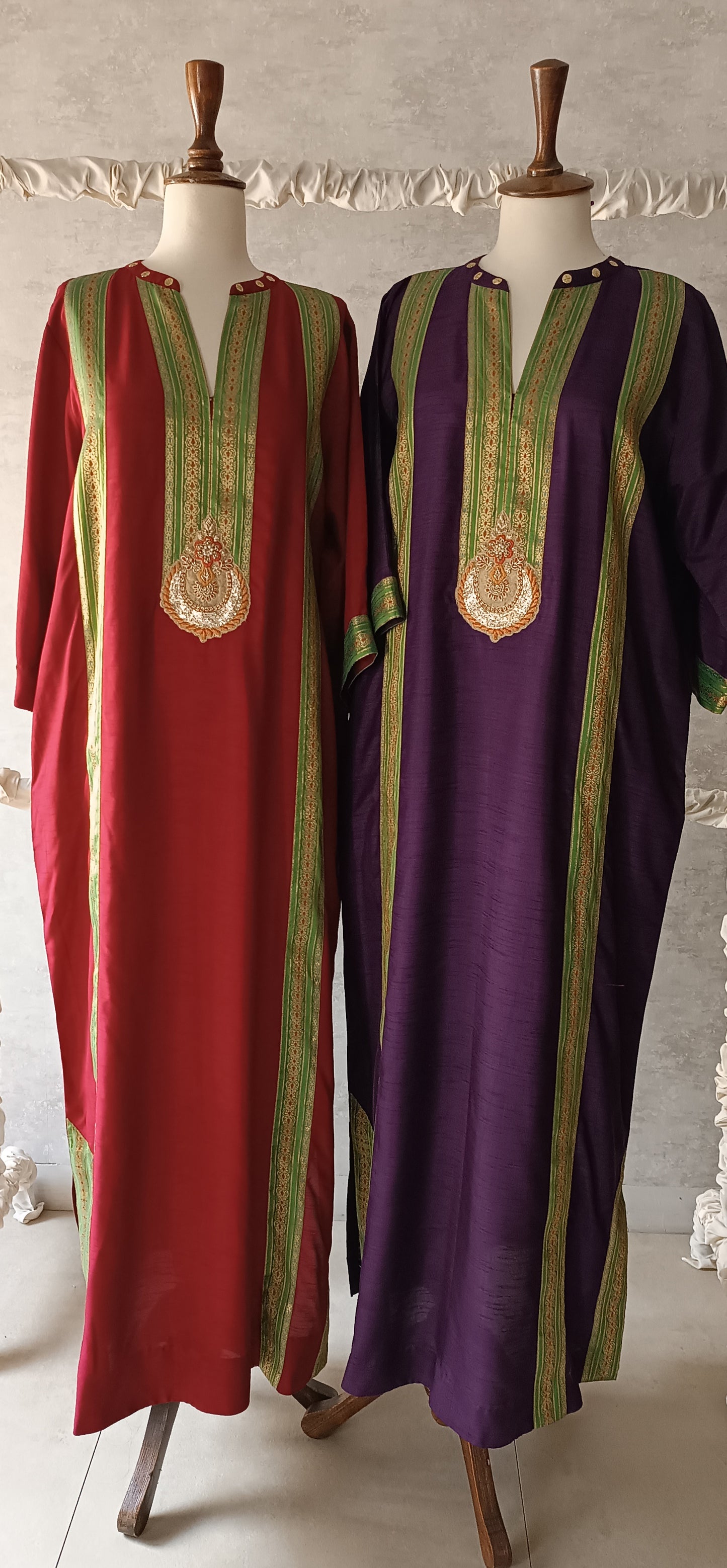 Dholki Edit - Kaftan - Deep Red & Royal Purple