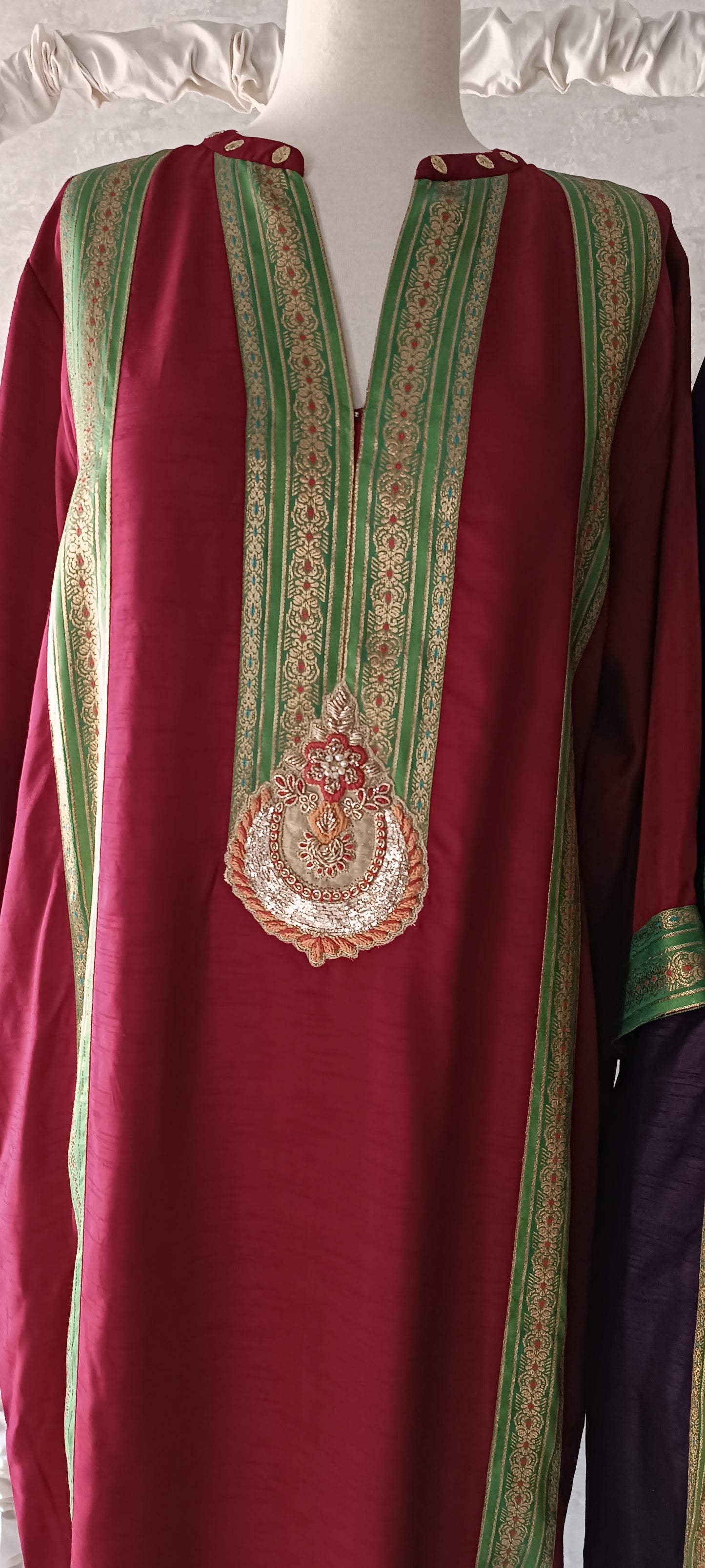 Dholki Edit - Kaftan - Deep Red & Royal Purple