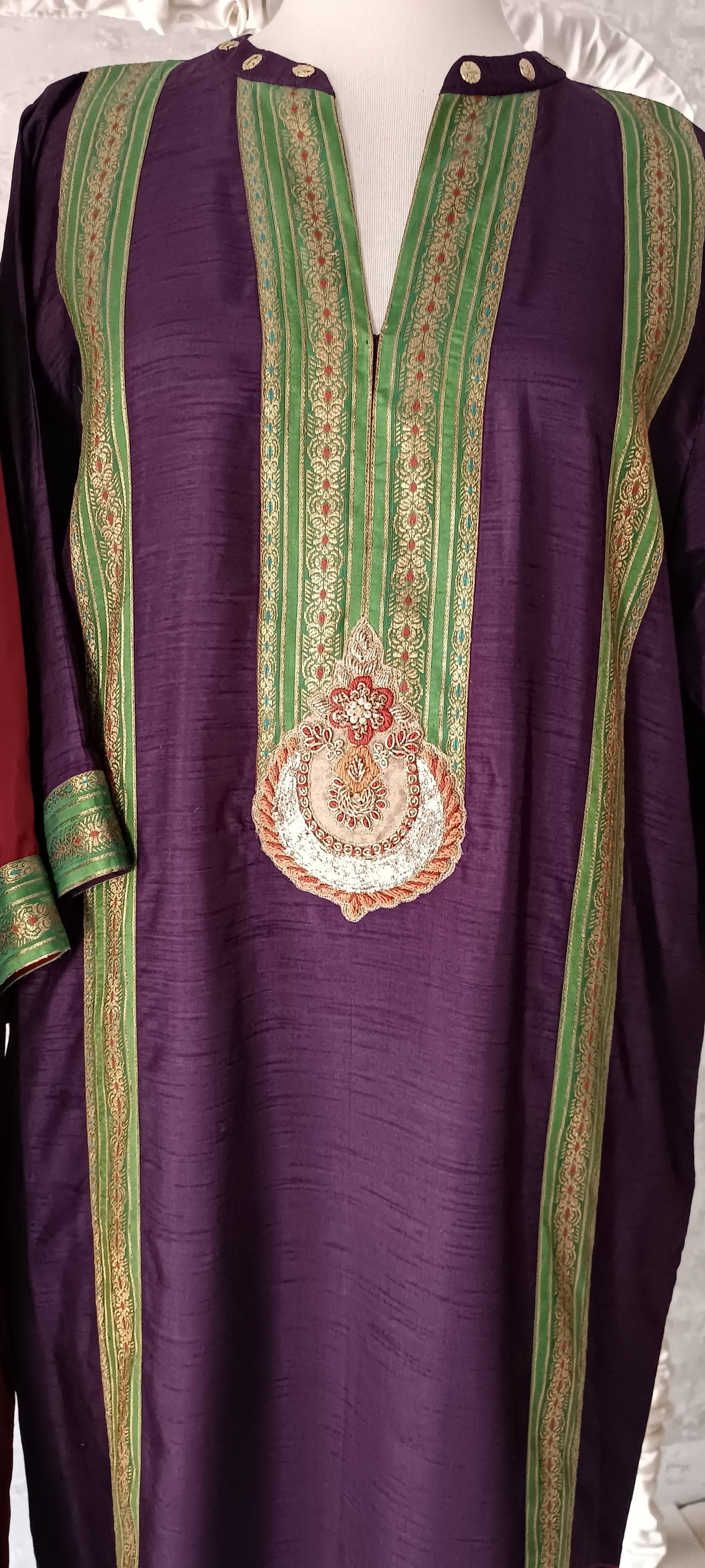 Dholki Edit - Kaftan - Deep Red & Royal Purple