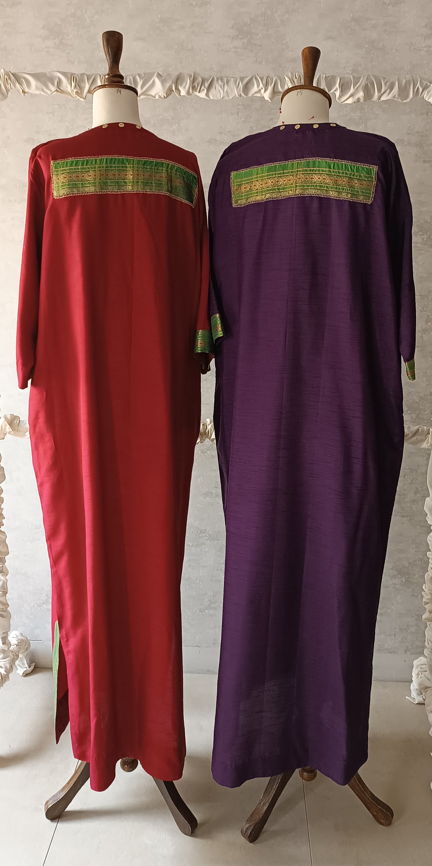 Dholki Edit - Kaftan - Deep Red & Royal Purple