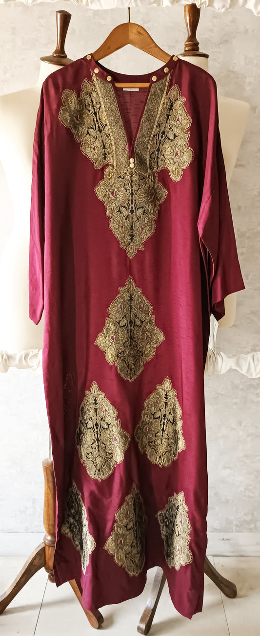 Dholki Edit - Kaftan - Kimkhawab Applique (Maroon)