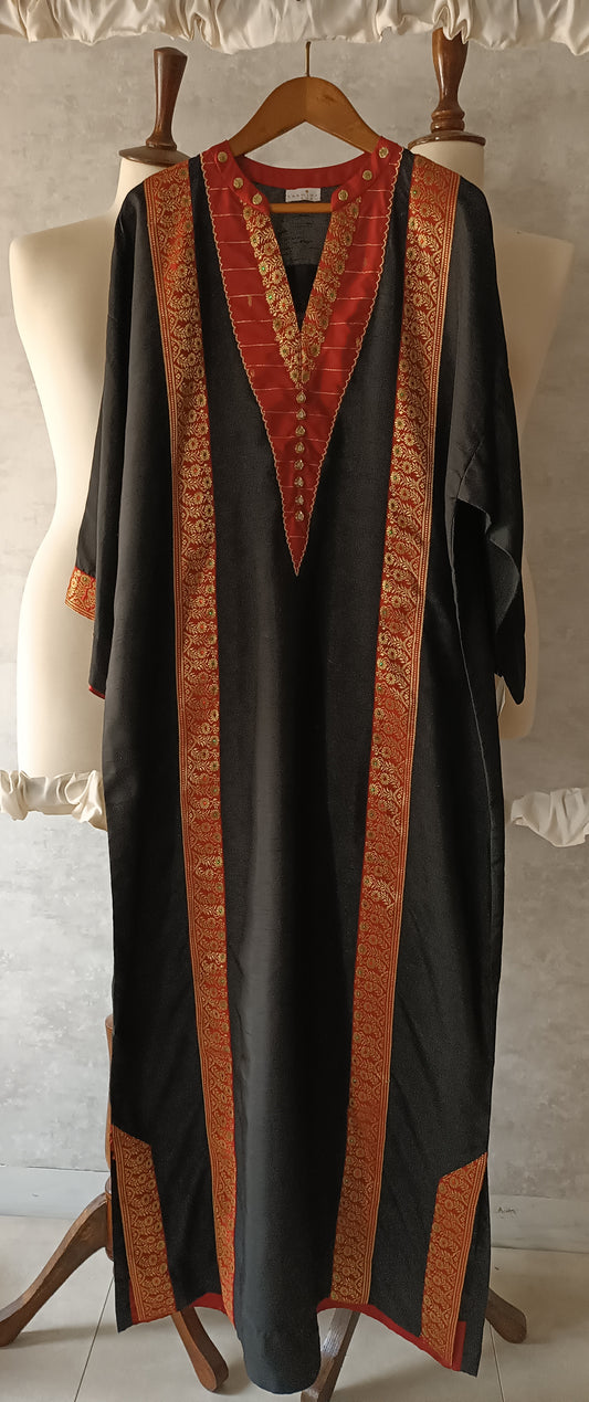 Dholki Edit - Kaftan - Kimkhawab Applique (Black)