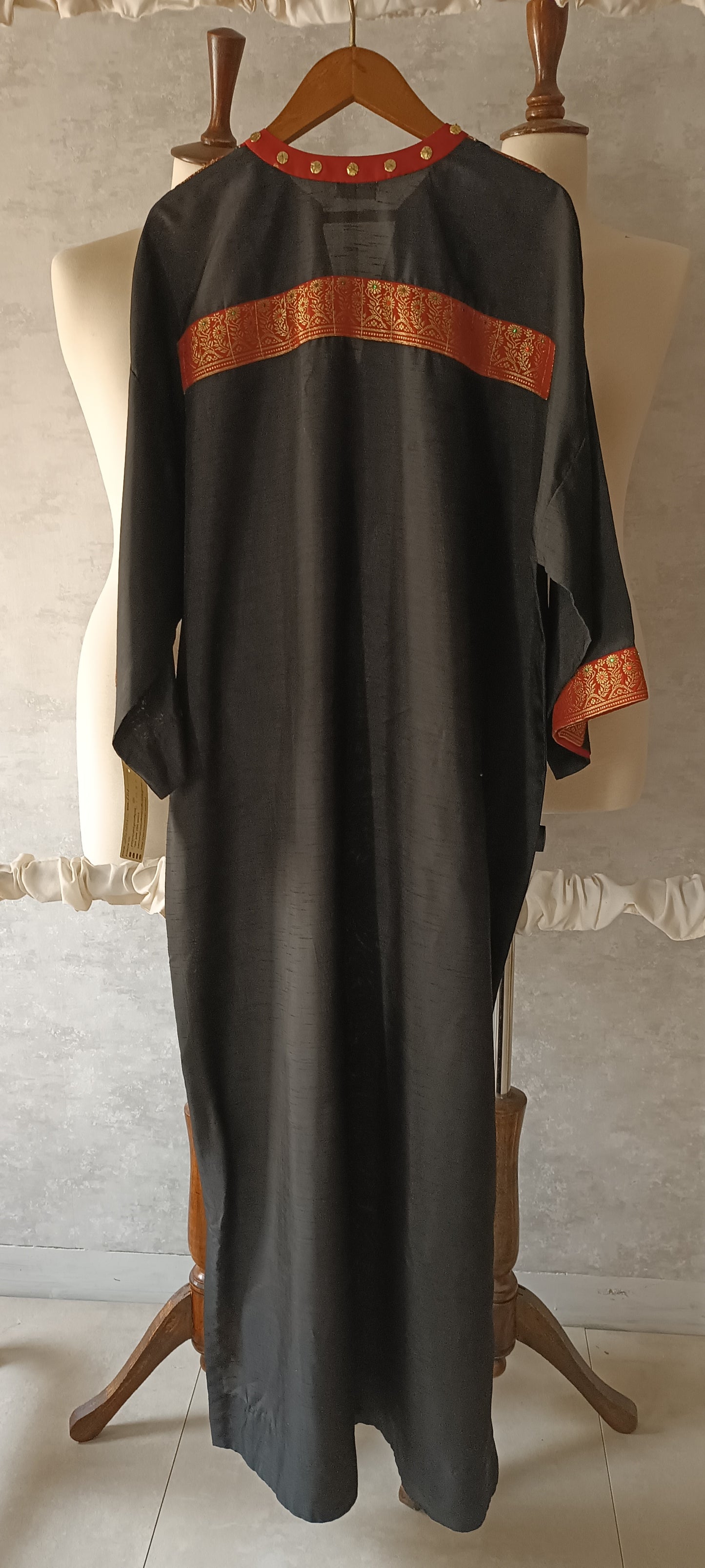 Dholki Edit - Kaftan - Kimkhawab Applique (Black)