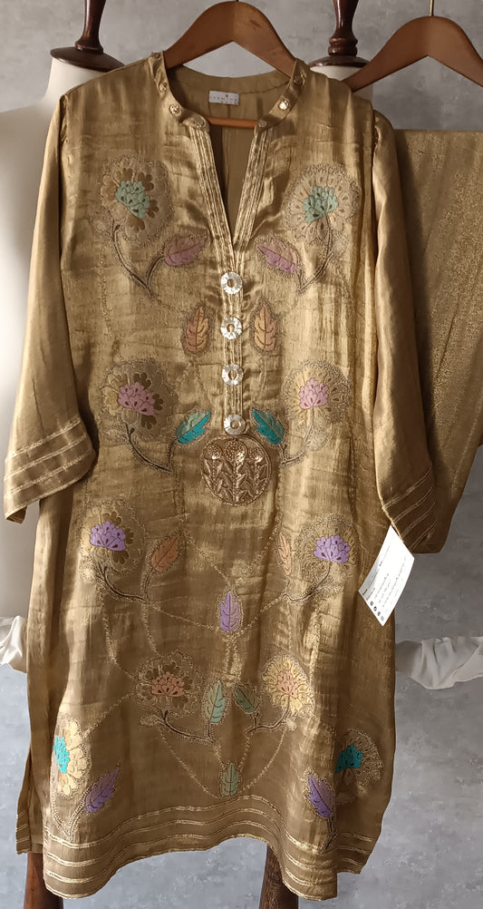 Wedding Edit - Pure Zari Tissue Satin - Gold