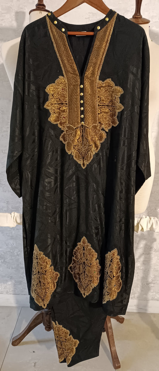 Spring Edit - Pure Silk Karandi Kimkhawab Appliqué - Black