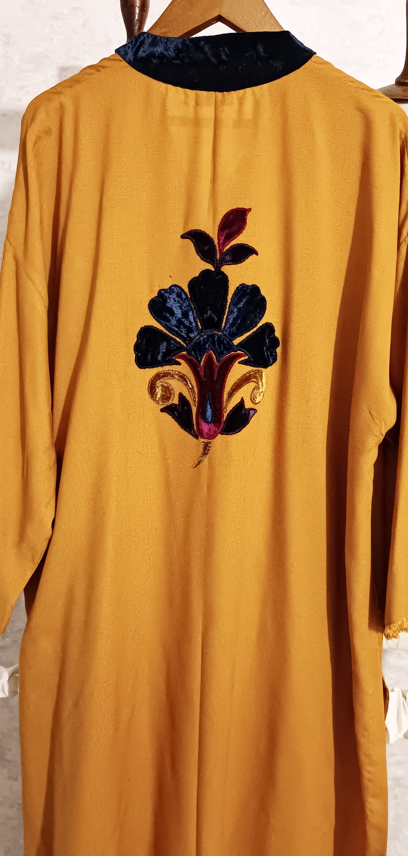 Spring Edit - Pure Silk Karandi Velvet Appliqué - Kesari Yellow