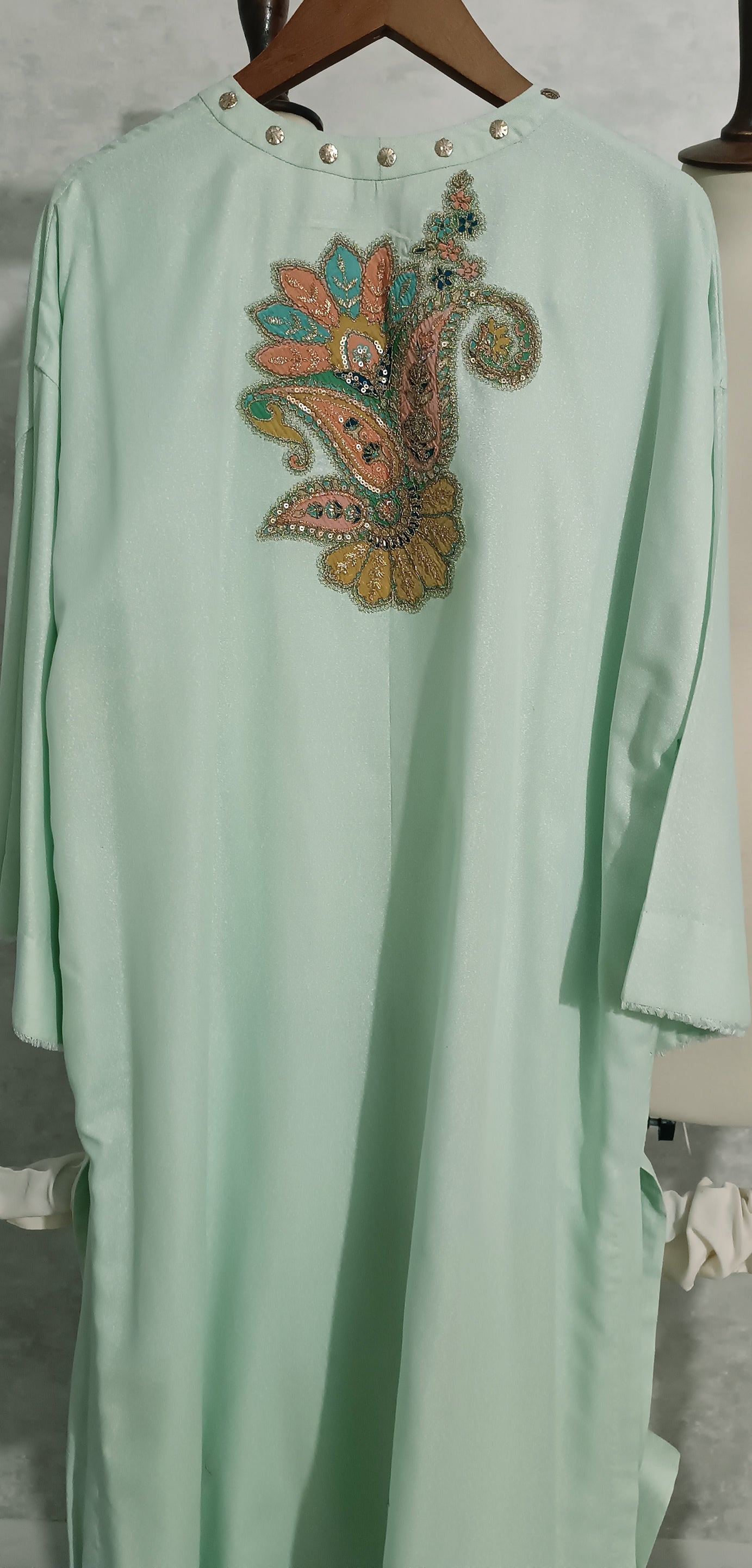 Spring Edit - Pure Lawn Karandi Velvet Appliqué - Pulse Blue