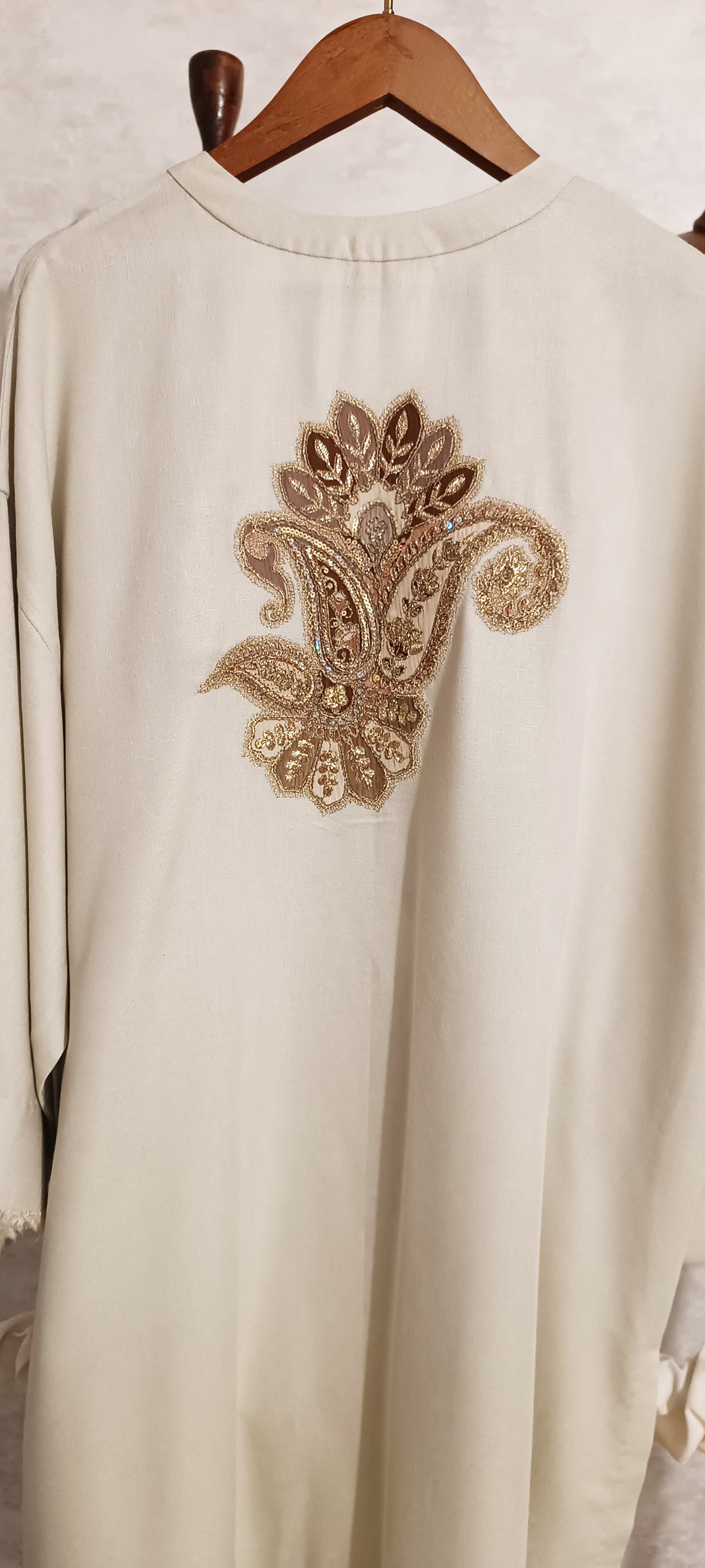 Spring Edit - Pure Cotton Karandi Velvet Appliqué - Cloud Dancer White