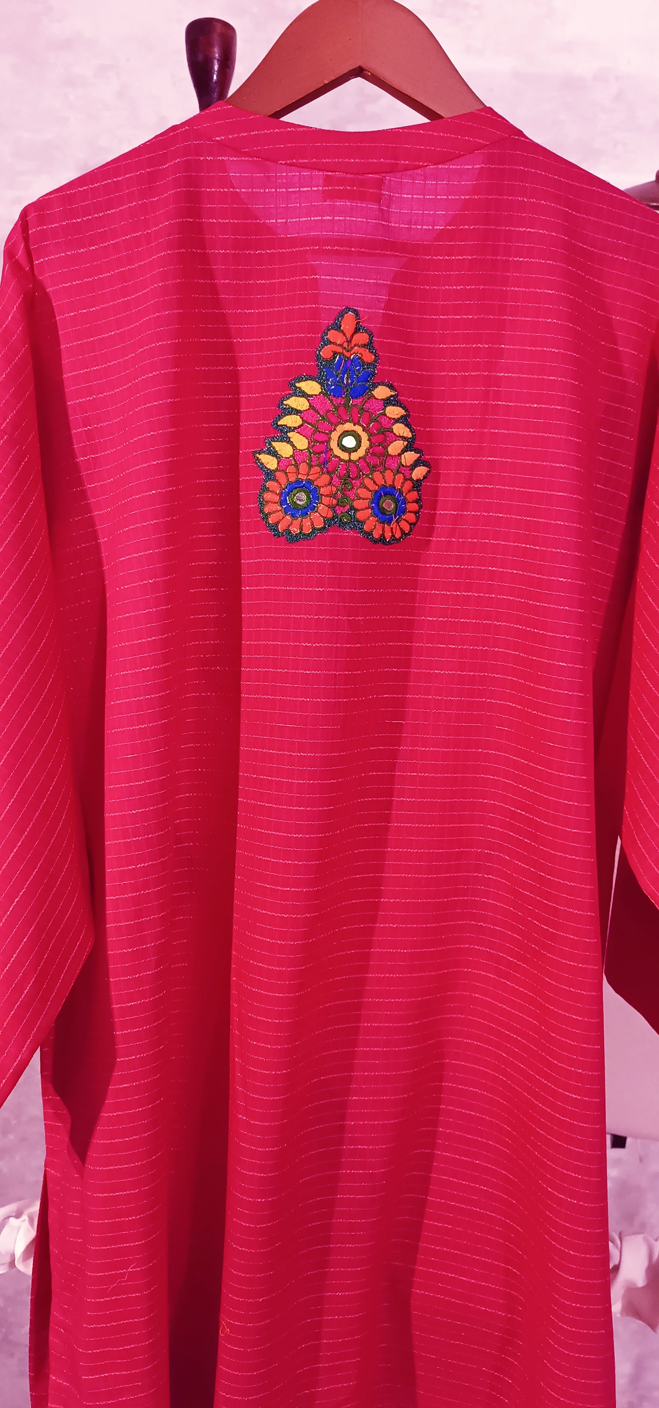 Spring Edit - Pure Dobby Gold with Dori/Mirror/silk - Hollywood Pink