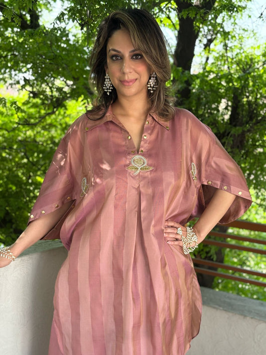 Wedding Wear - Ketan Silk Top with Eezar Pants (Lavendar)