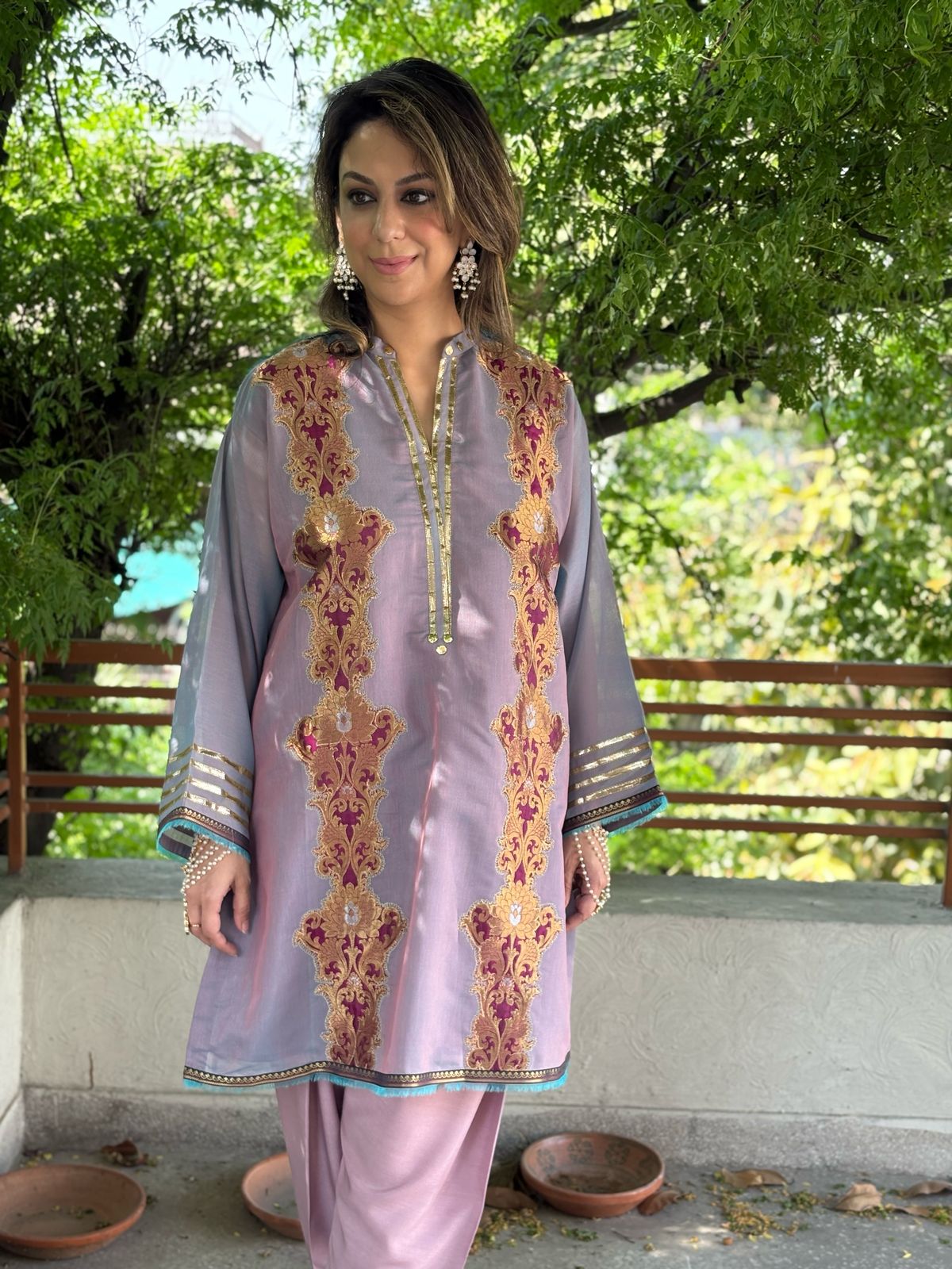 Wedding Wear - Kara Cotton with Kimkhawab (Lavendar)