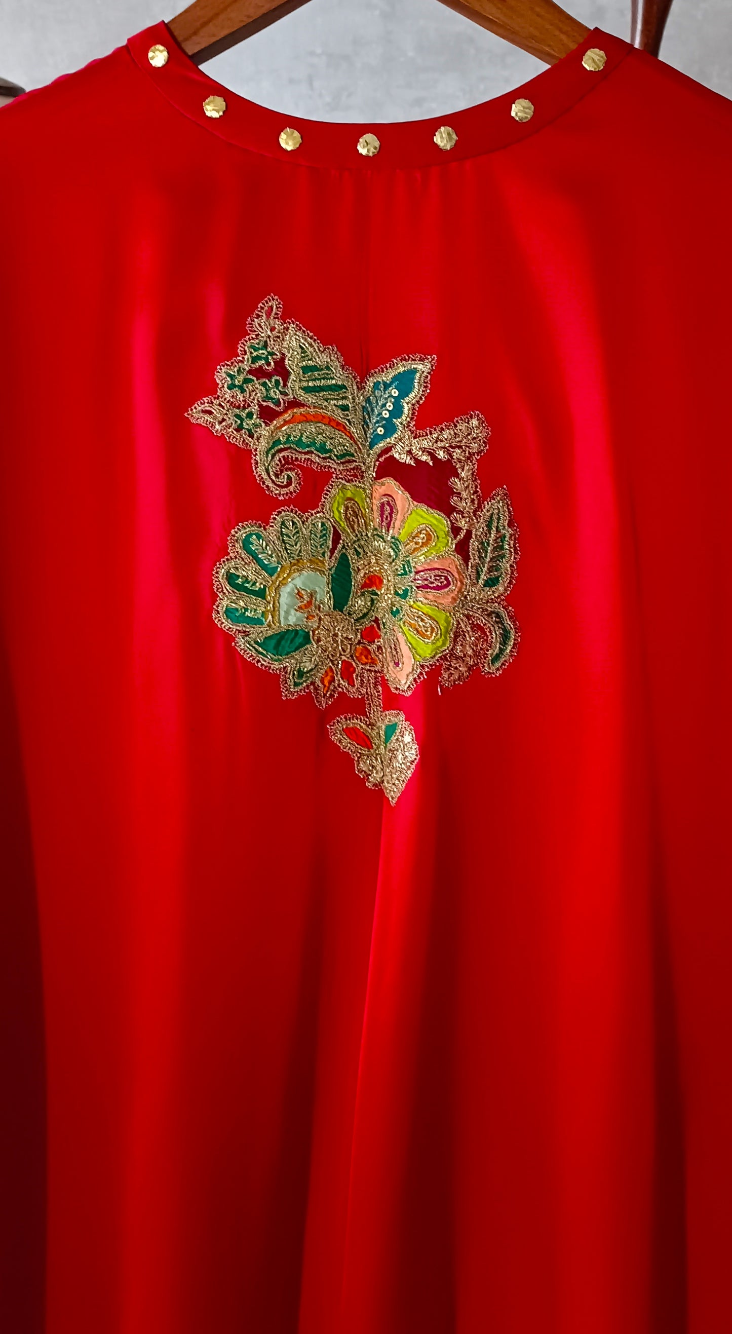 Wedding Edit - Pure Sateen Applique & Embroidery - The red 'Red'