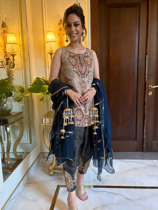 Wedding Edit - Pure Jamawar Rani Embellished Set