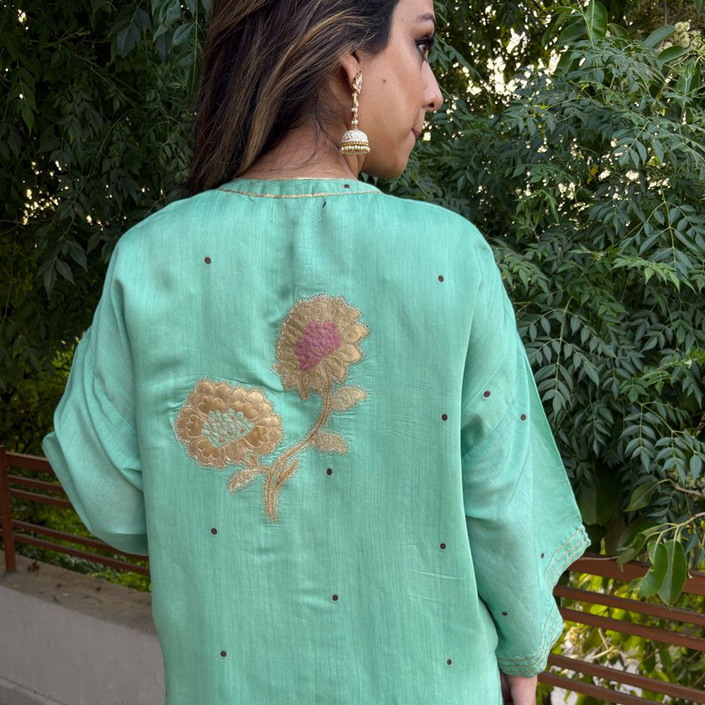 Summer Edit - Pure Ketan Silk - Kimkhawab Collection (Aqua Green)