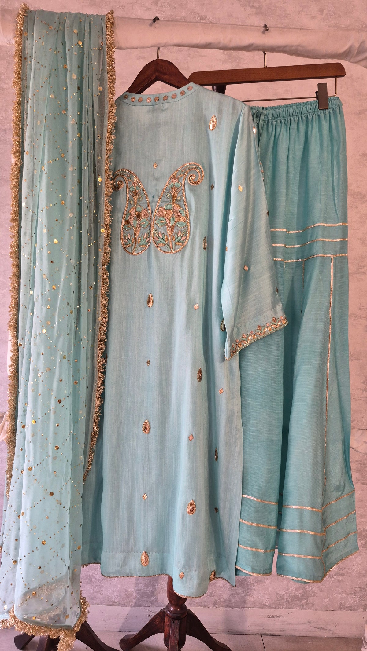 Celestial Tiffany Blue Paisely