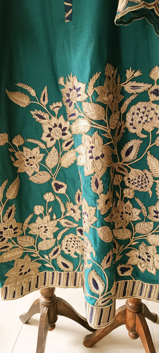 Dholki Edit - Pure Chanderi - Emerald Orchard