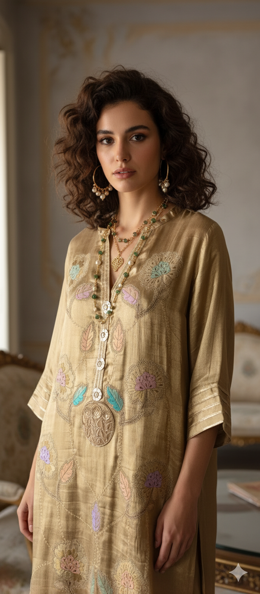 Wedding Edit - Pure Zari Tissue Satin - Gold