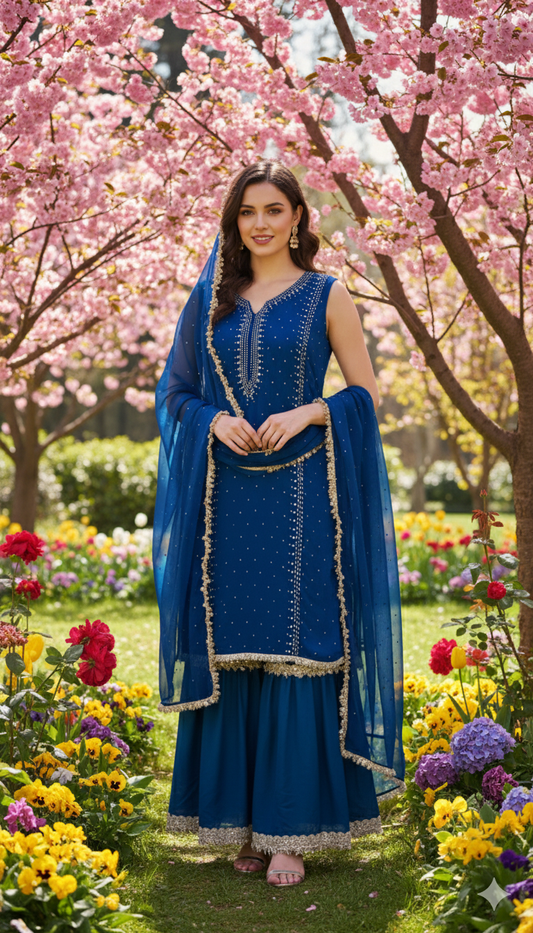 Dholki Edit - Muqaish & Kiran - Rich Navy Blue