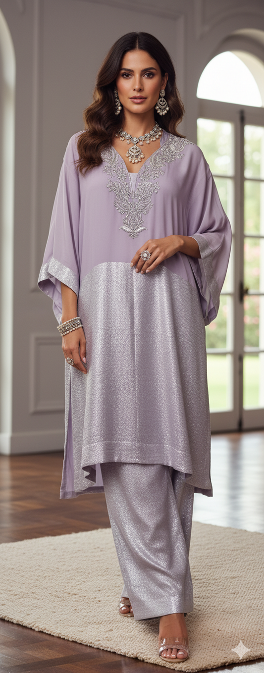 Wedding Edit - Pure Chaandi Zari Chiffon - Dreamy Lavendar