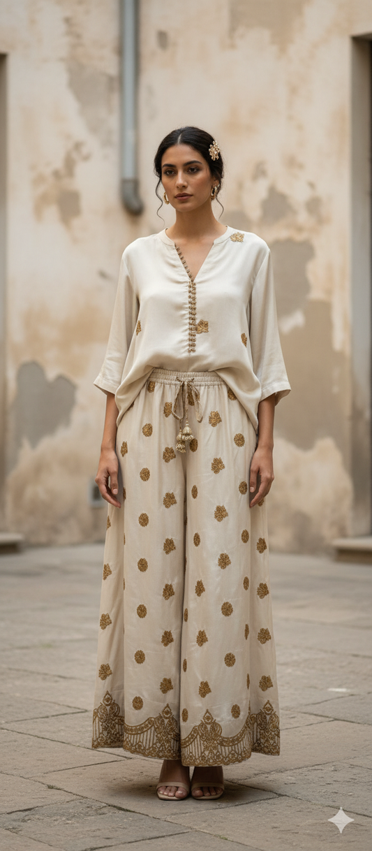 Wedding Edit - Raw Silk Eezar set - Ivory